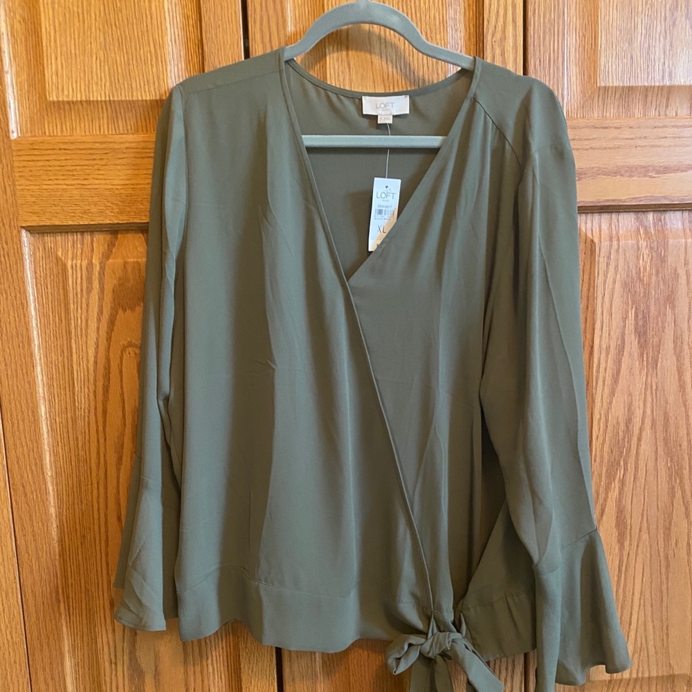 LOFT Chiffon Wrap Blouse